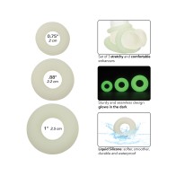 Alpha Liquid Silicone Glow in the Dark Cock Ring - Set of 3