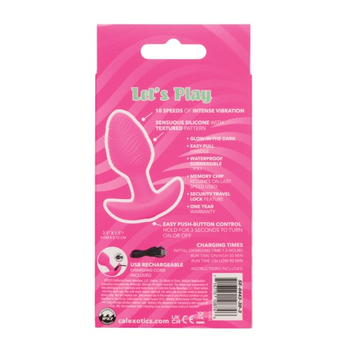 Cheeky Glow in the Dark Butt Plug Pink