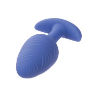 Cheeky Butt Plug Vibrante Brilla en la Oscuridad Grande Azul para Placer Intenso