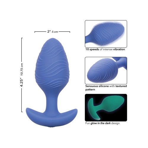 Cheeky Glow in the Dark Vibrating Butt Plug Large Blue for Intense Pleasure