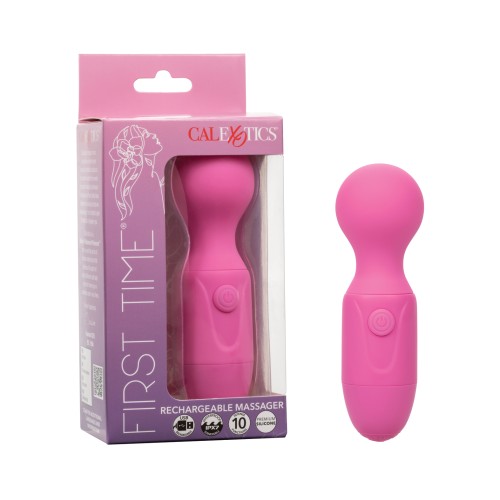 Vibrador Recargable First Time Masajeador Rosa