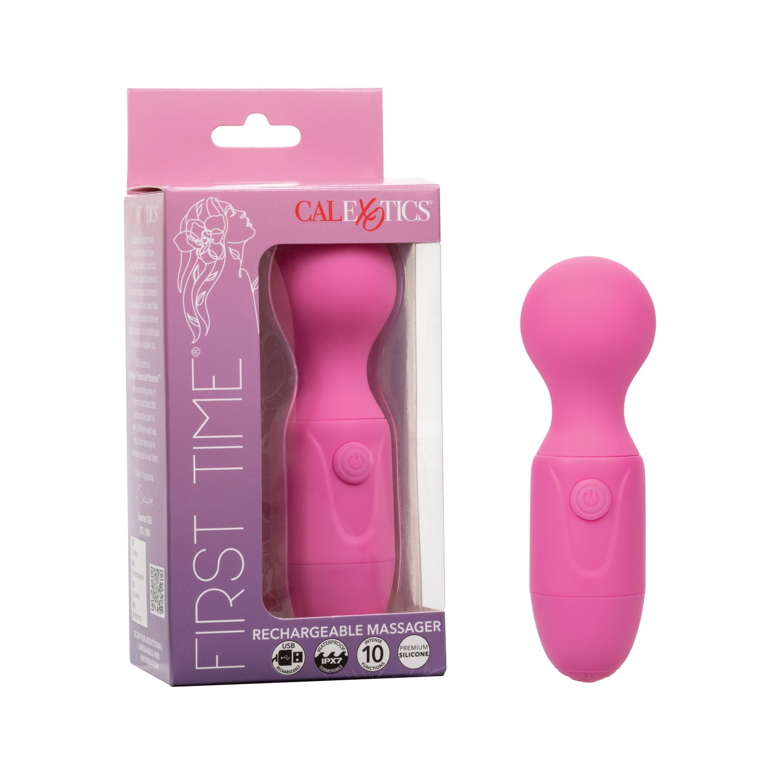 Vibrador Recargable First Time Masajeador Rosa