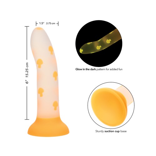 Dildo Succionador Glow Stick Mushroom Naranja