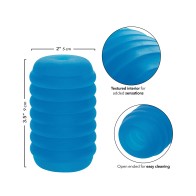 Pop Sock Ribbed Masturbator - Blue