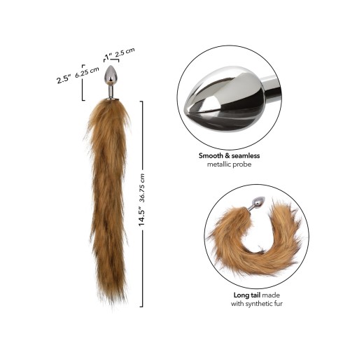 Running Wild Brown Tail Metallic Anal Probe for Sensory Play