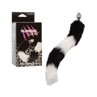 Running Wild Black & White Tail Metallic Anal Probe