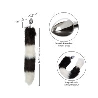 Running Wild Black & White Tail Metallic Anal Probe