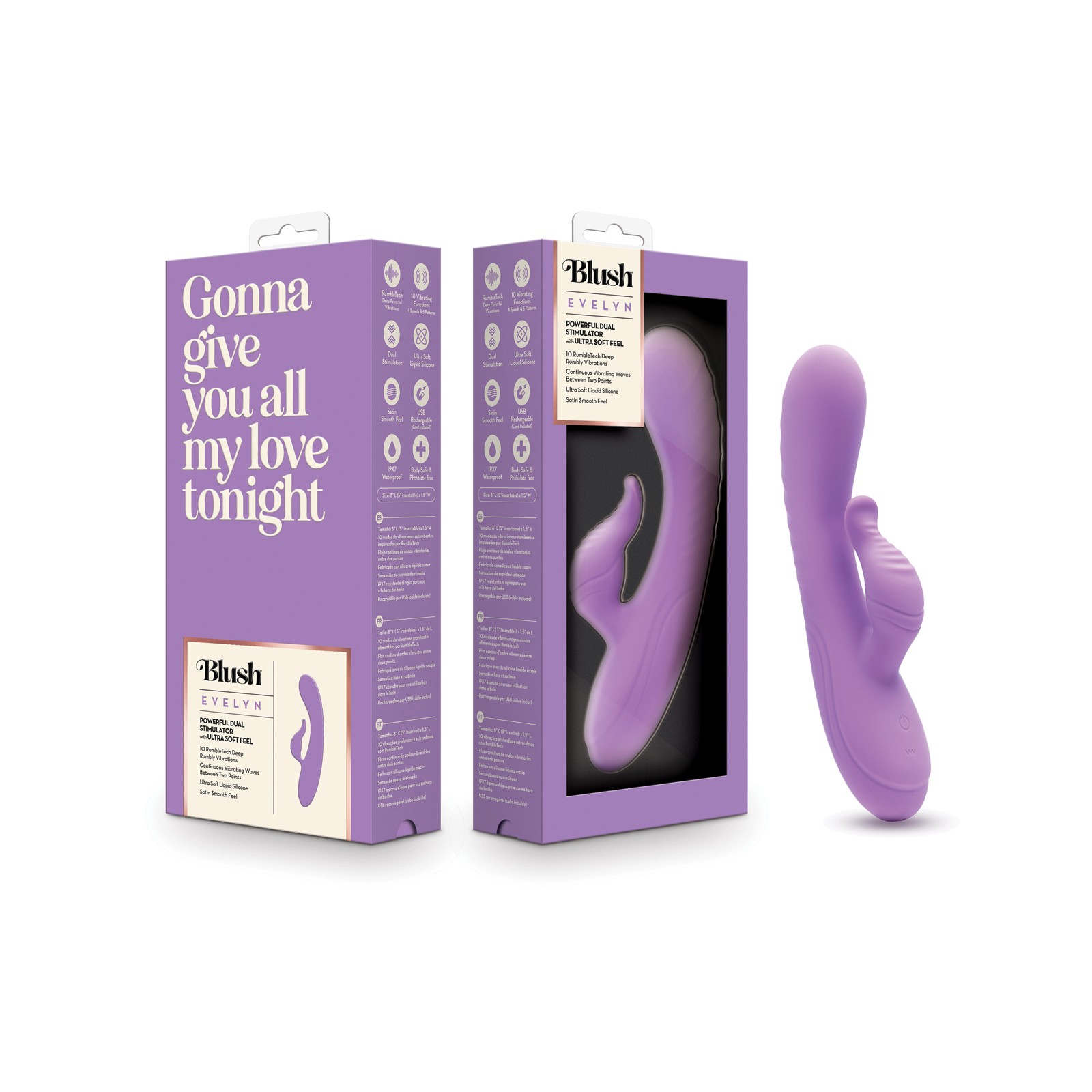 Blush Evelyn Purple Rabbit Vibrator