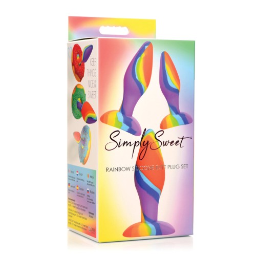 Curve Toys Rainbow Silicone Butt Plug Set