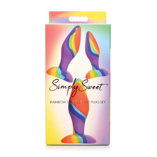 Curve Toys Rainbow Silicone Butt Plug Set