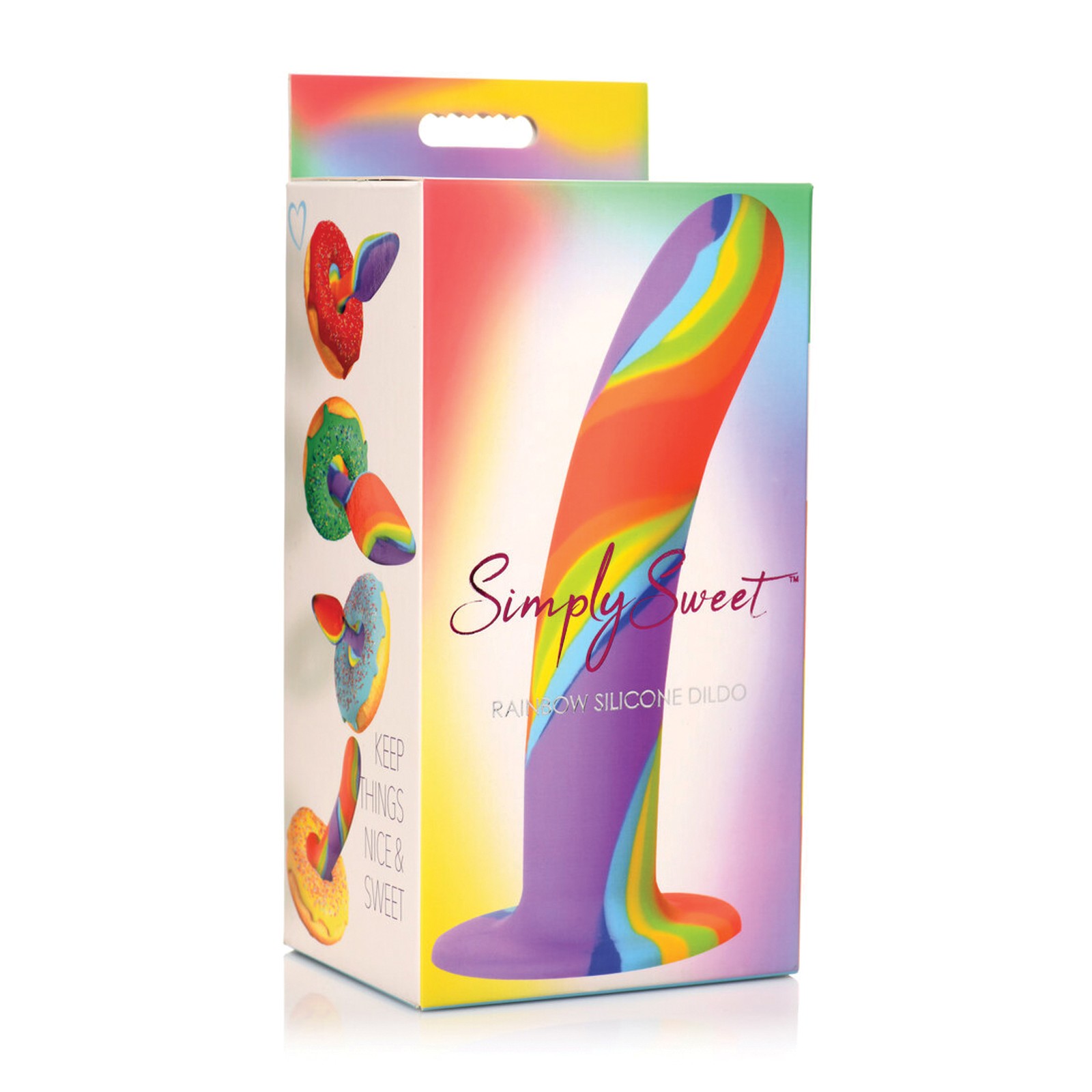 Simply Sweet Rainbow Silicone Dildo for Vibrant Pleasure