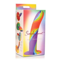 Dildo de Silicona Arcoíris Simply Sweet para Placer Vibrante