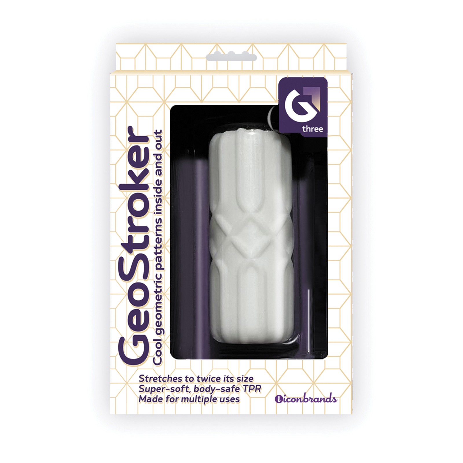 GeoStroker Three ULtra-Soft TPR Stroker 5 Inch White