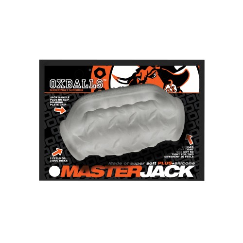 Oxballs MasterJack Double Penetration Stroker Clear Ice