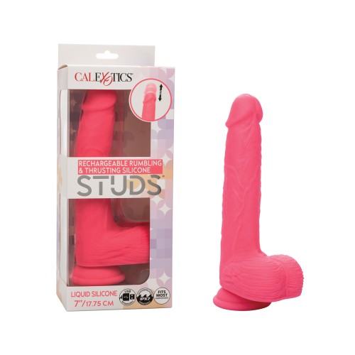 Rechargeable Rumbling Thrusting Silicone Studs Vibrator