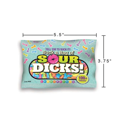 Suck a Bag of Sour Dicks Candy - 100 Pieces