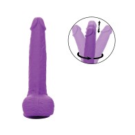 Rechargeable Gyrating Thrusting Vibrator Silicone Studs Purple