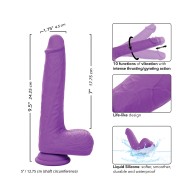 Rechargeable Gyrating Thrusting Vibrator Silicone Studs Purple