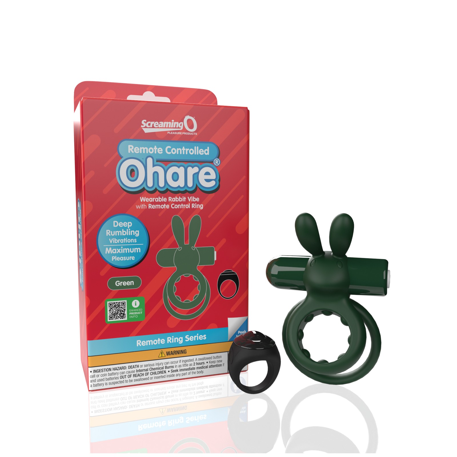 Remote Controlled Vibrating Ring Ohare by Screaming O Green