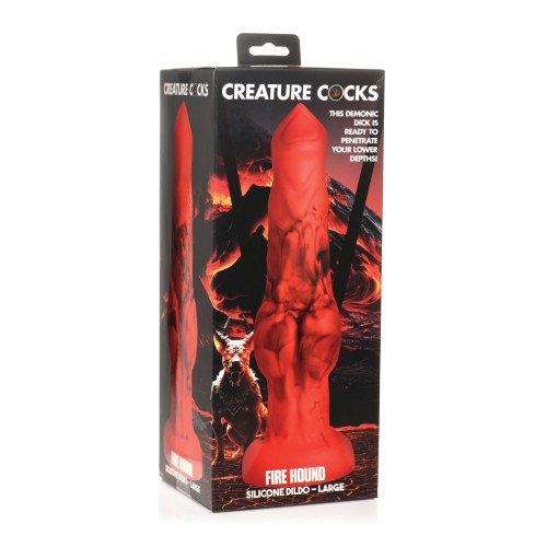 Creature Cocks Fire Hound Silicone Dildo Large Red