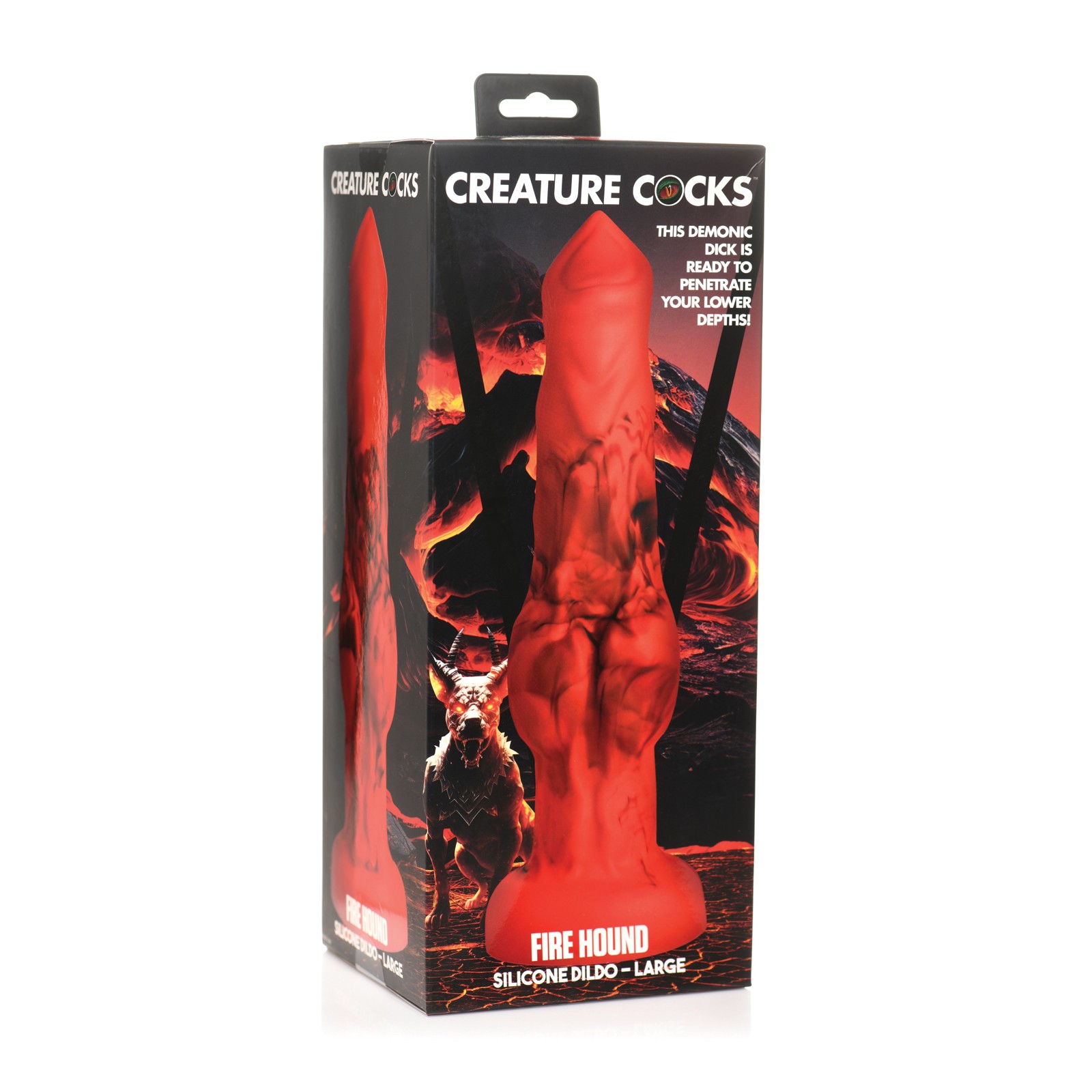 Creature Cocks Fire Hound Silicone Dildo Large Red