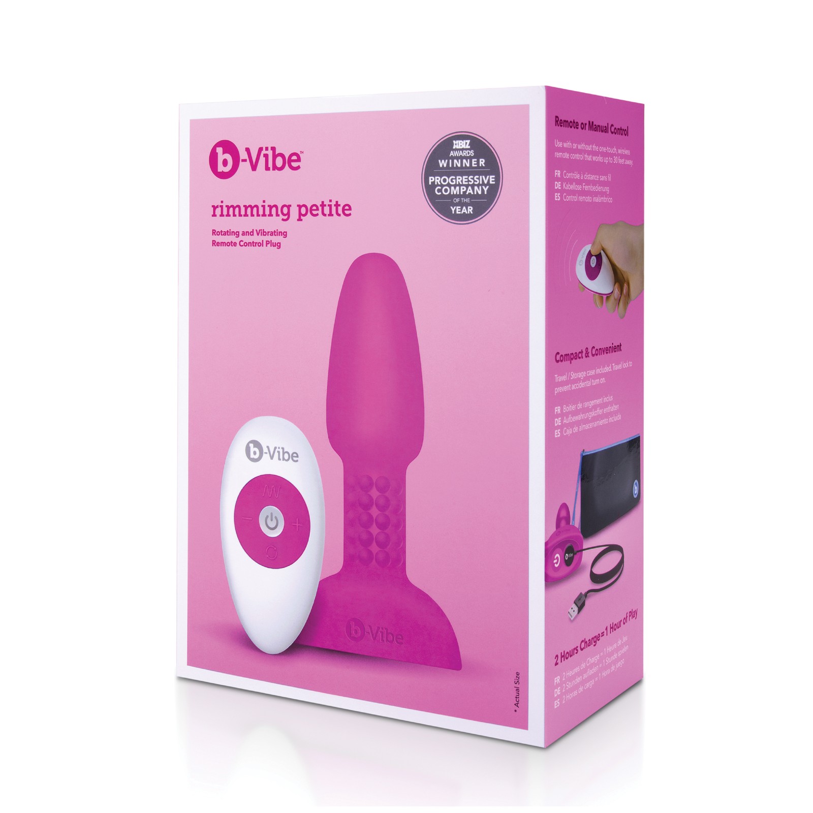 Plug Petite de Rimming b-Vibe - Fucsia