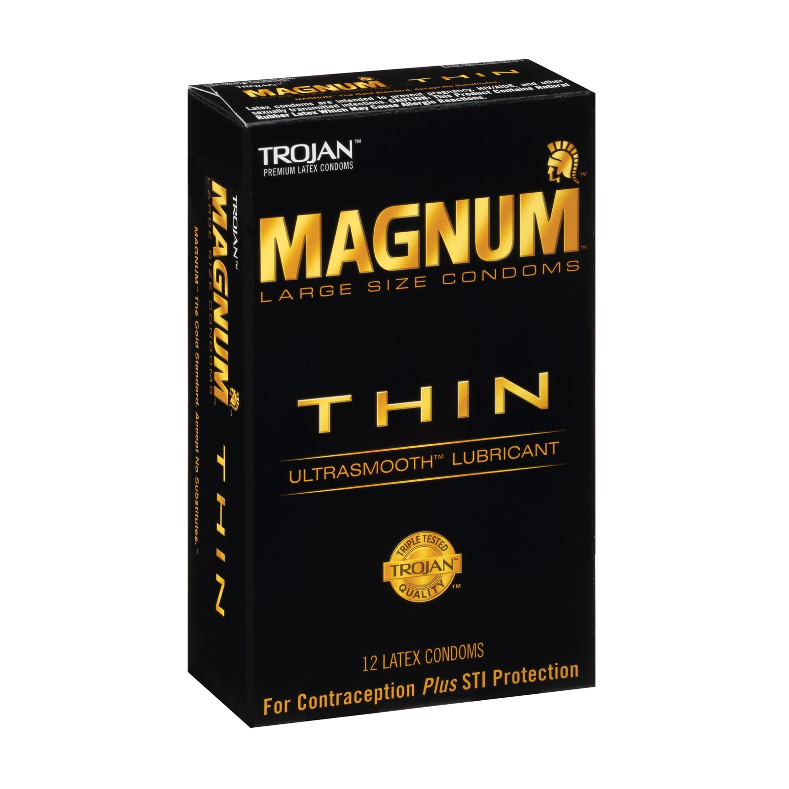 Trojan Magnum Thin Condón - Paquete de 12