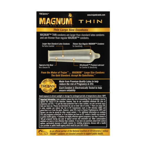 Trojan Magnum Thin Condom - Pack of 12