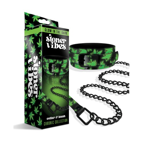 Glow in the Dark Stoner Collar and Leash for BDSM Play