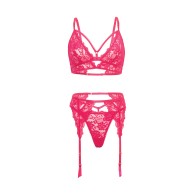 Aphrodite Lace Keyhole Bralette Set - Raspberry