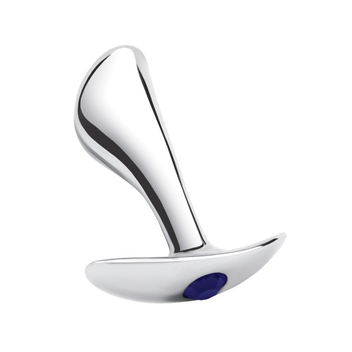 Blue Line Stainless Steel Bling Prostate Massager Plug - Luxury Pleasure