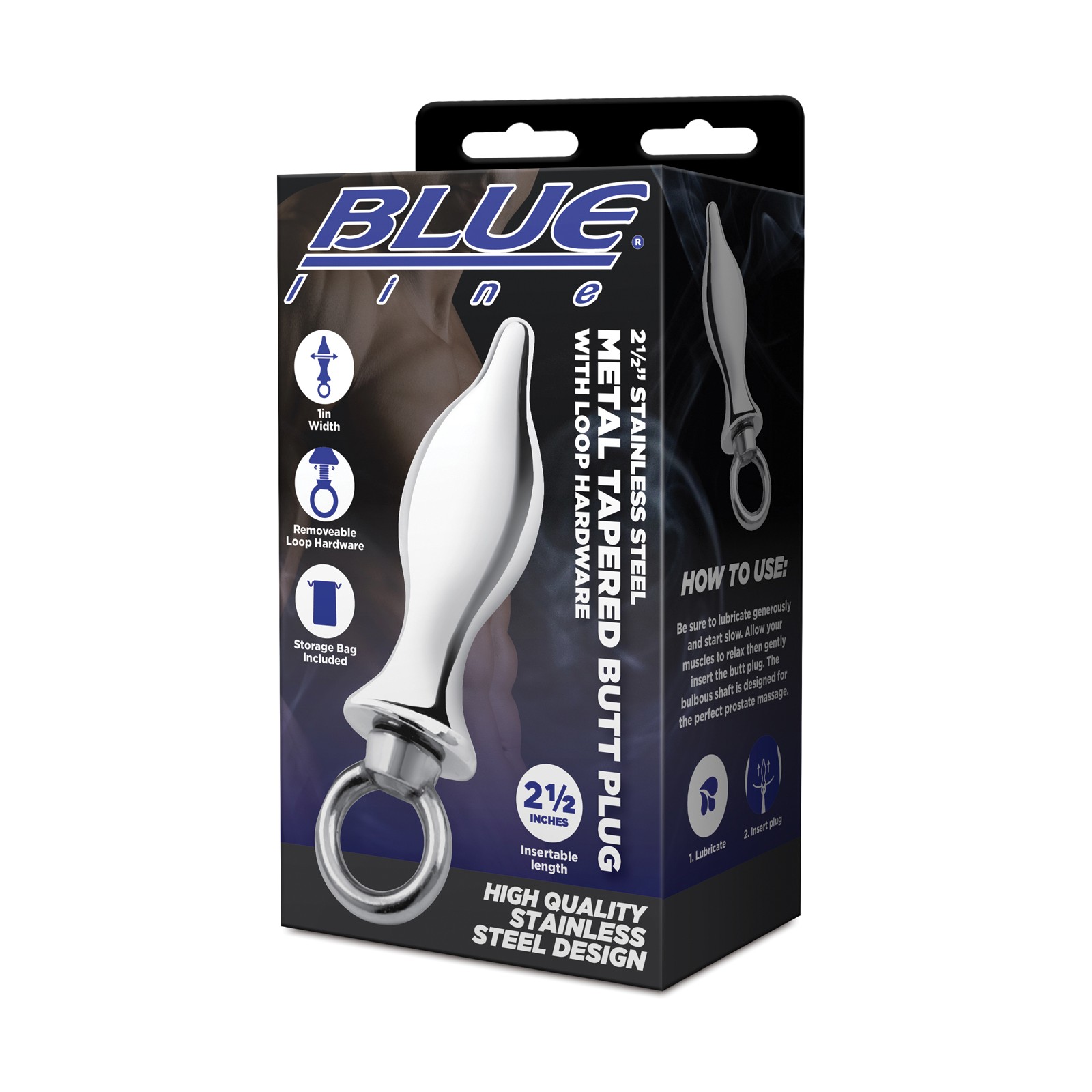 Blue Line Tapered Butt Plug for Pleasure