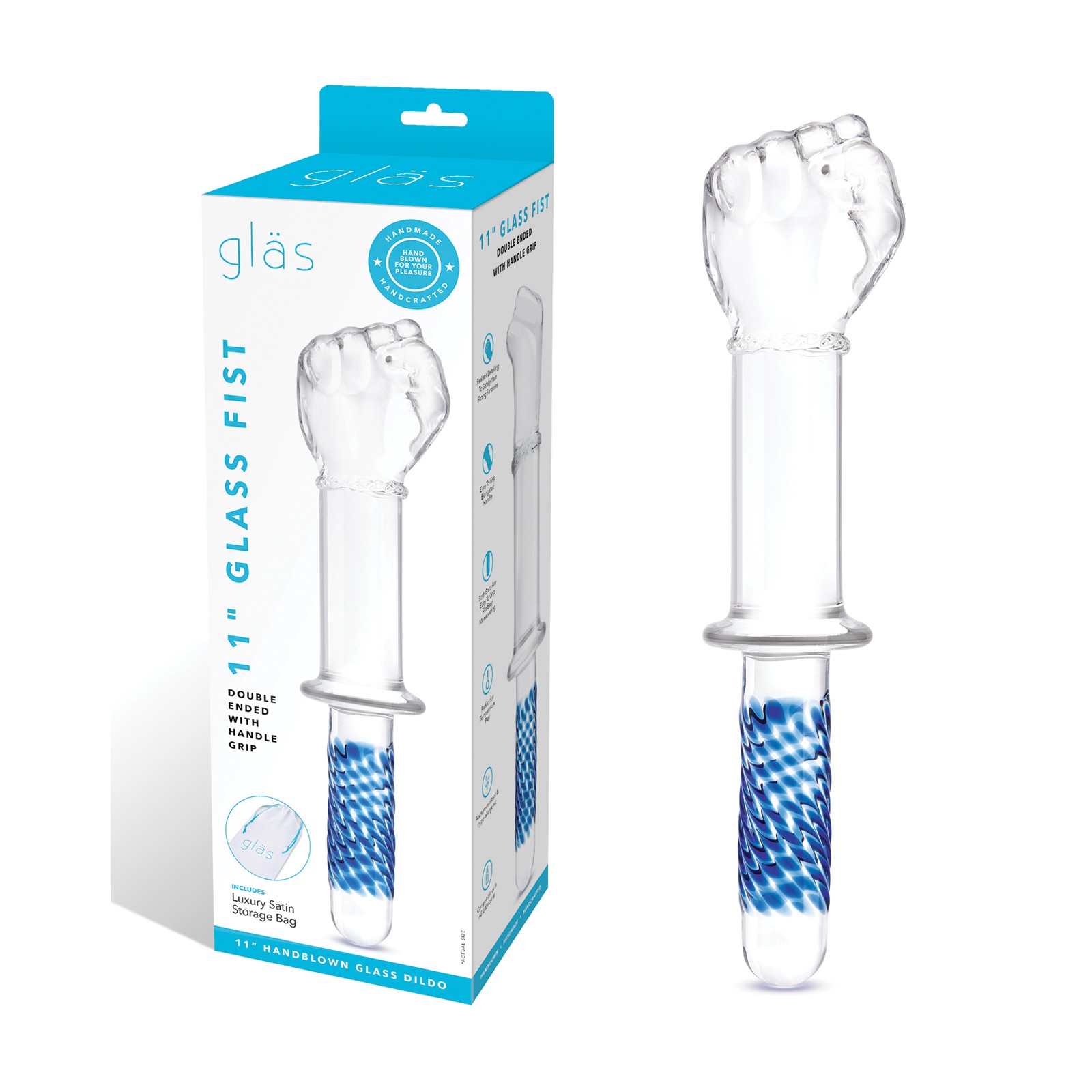 Glas 11" Glass Fist with Handle Grip