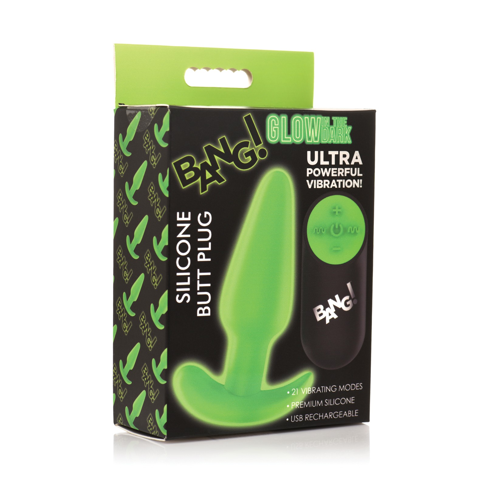 Bang! Glow in the Dark 21X Remote Controlled Butt Plug