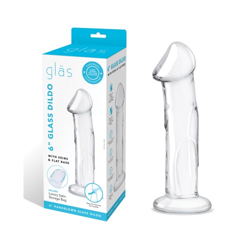 Dildo de Vidrio de 6 Pulgadas con Venas