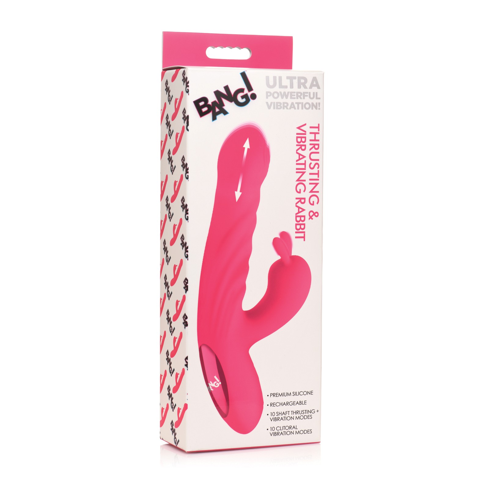 Bang! Conejito Vibrador Estimulador de Movimiento 10X Rosa