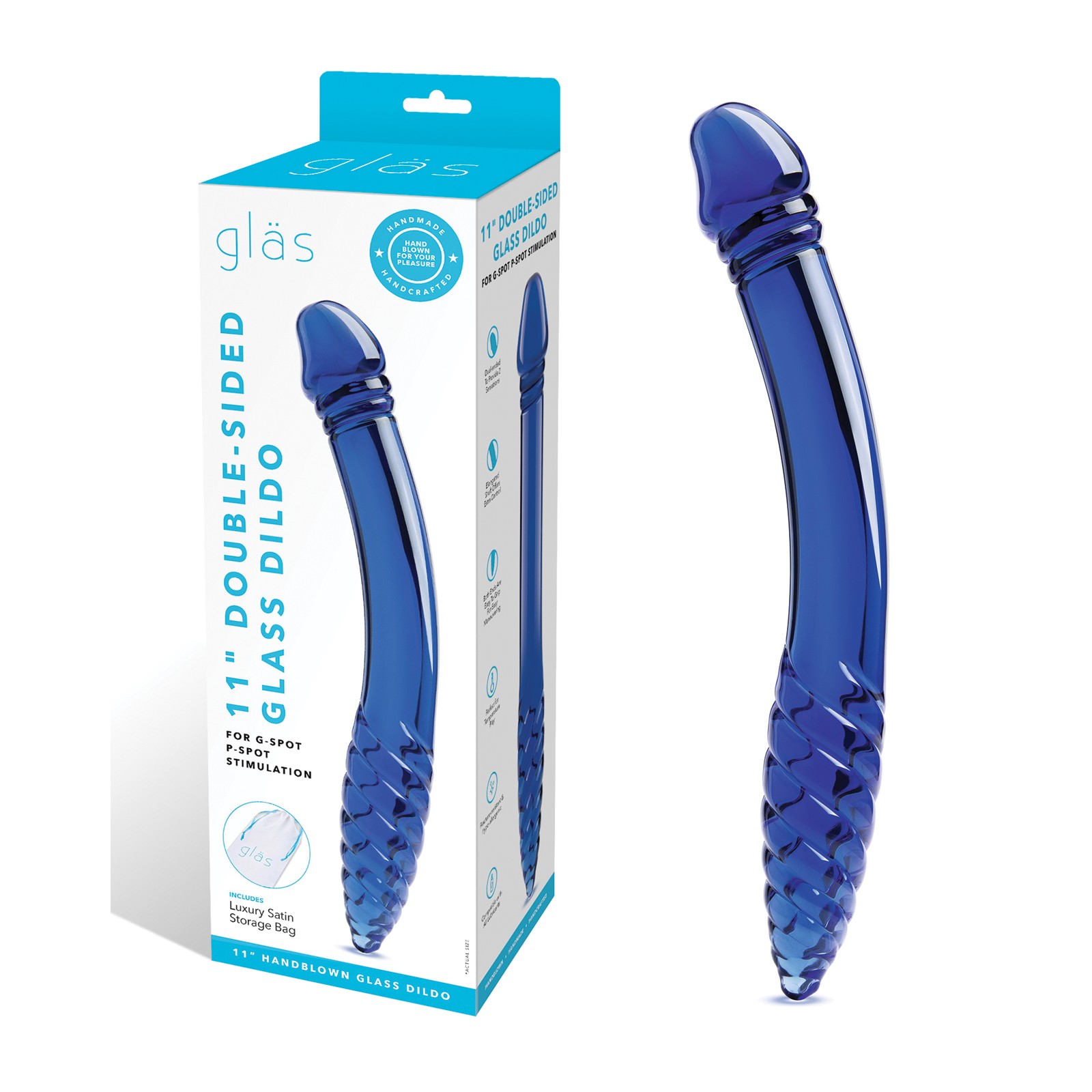 Dildo de Vidrio Doble Lado 11 para Estimulación G-Spot y P-Spot