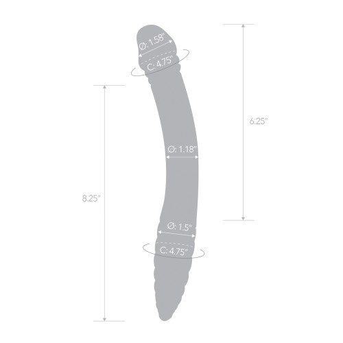 Dildo de Vidrio Doble Lado 11 para Estimulación G-Spot y P-Spot