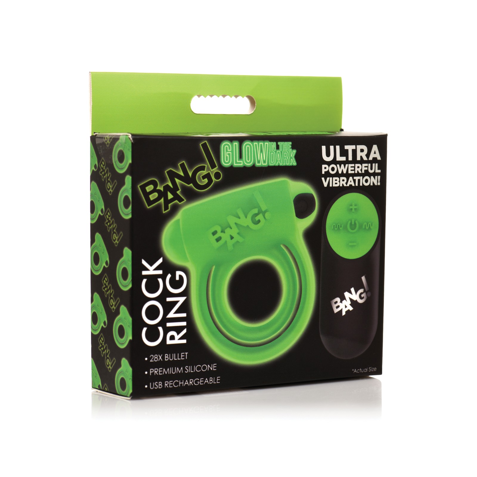 Bang Glow in the Dark Remote Controlled Cock Ring 28X