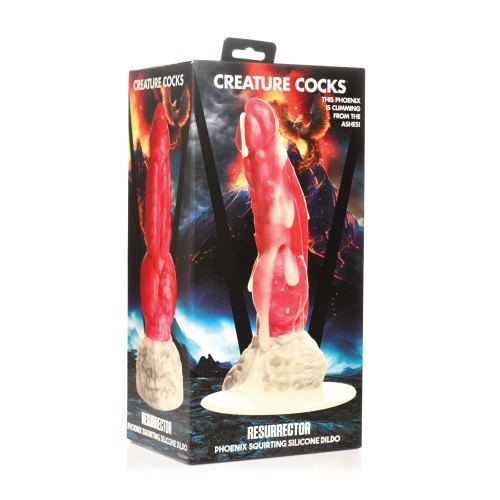 Creature Cocks Squirting Phoenix Dildo - Red/White