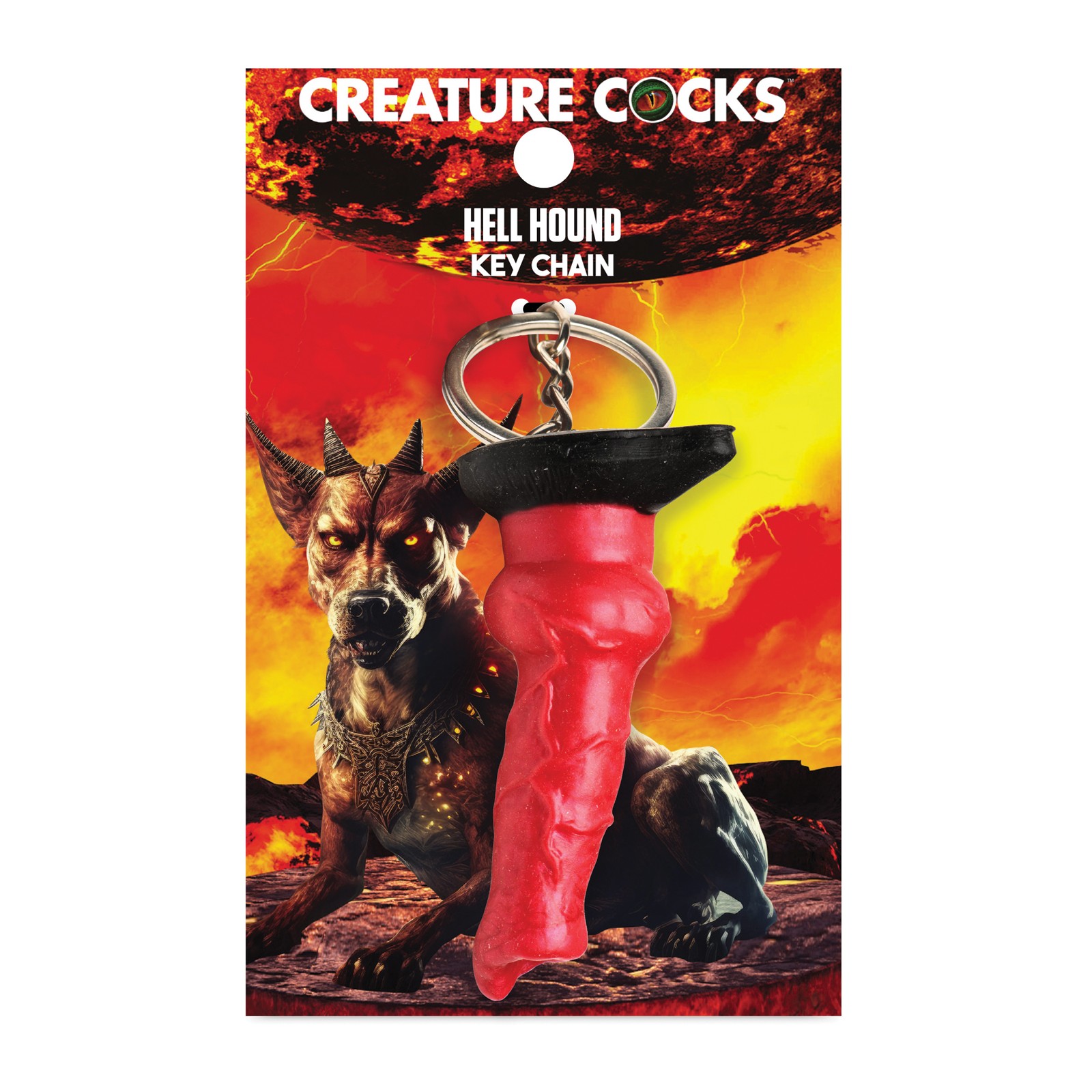 Creature Cocks Hell-Hound Silicone Key Chain - Red