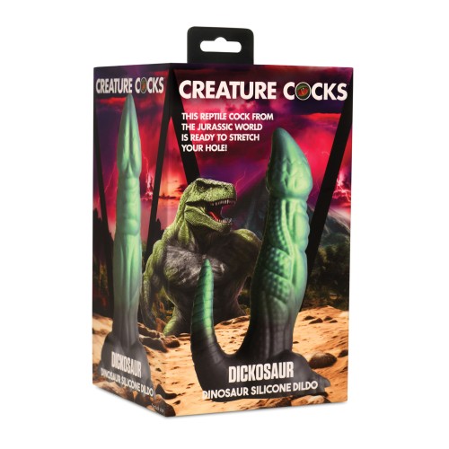 Creature Cocks Dickosaur Dinosaur Silicone Dildo - Black/Teal