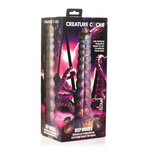 Creature Cocks Deep Invader Tentacle Ovipositor Dildo with Eggs