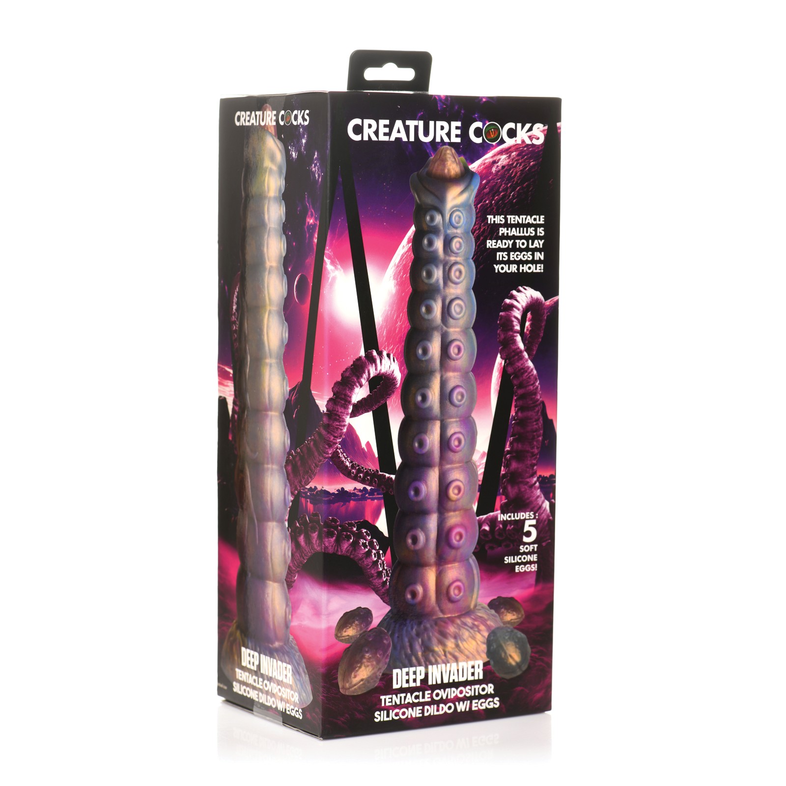 Creature Cocks Deep Invader Tentacle Ovipositor Dildo with Eggs