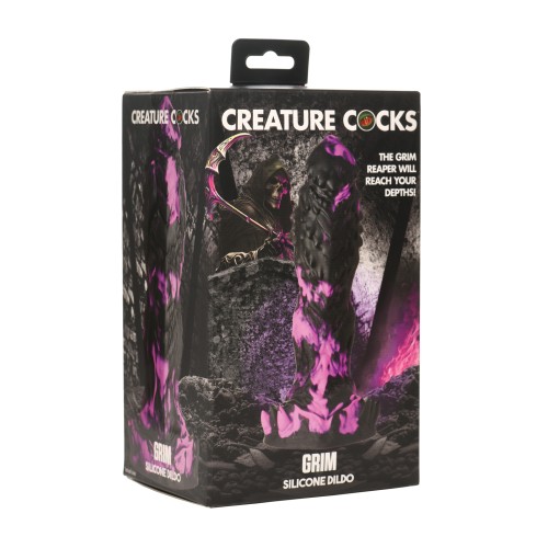 Creature Cocks Grim Silicone Dildo - Black/Purple