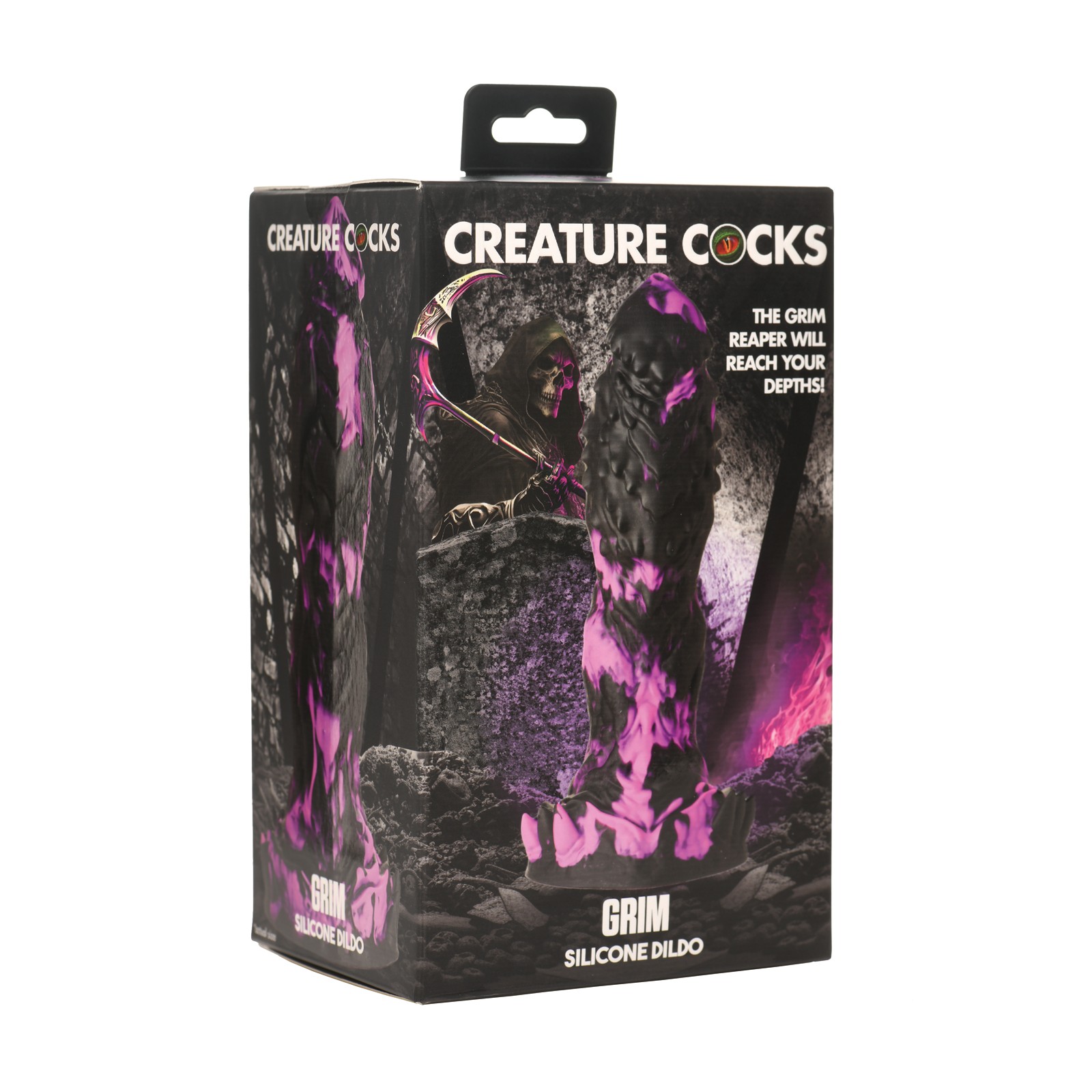 Creature Cocks Grim Silicone Dildo - Black/Purple