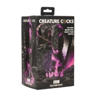 Creature Cocks Grim Silicone Dildo - Black/Purple