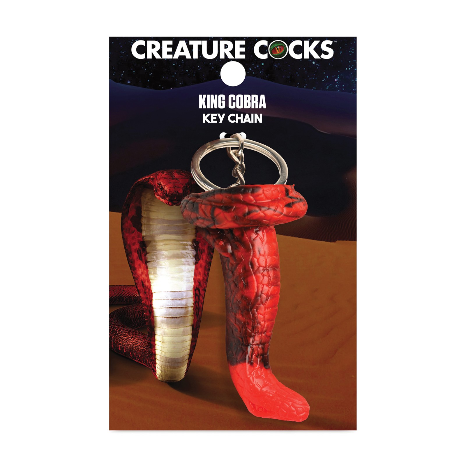 Creature Cocks Key Chain King Cobra Silicone