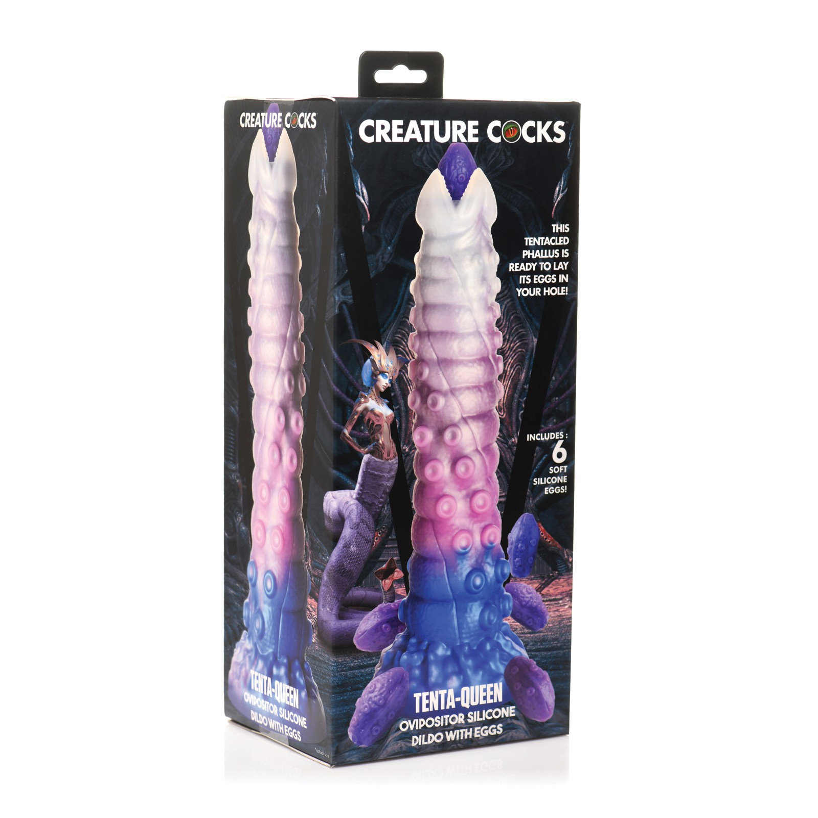 Creature Cocks Tenta-Queen Ovipositor Silicone Dildo with Eggs - Multi Color