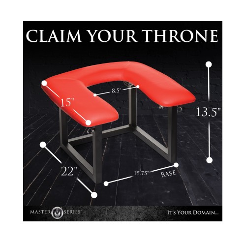 Master Series Queening Throne Chair Black Red - Ultimate Pleasure